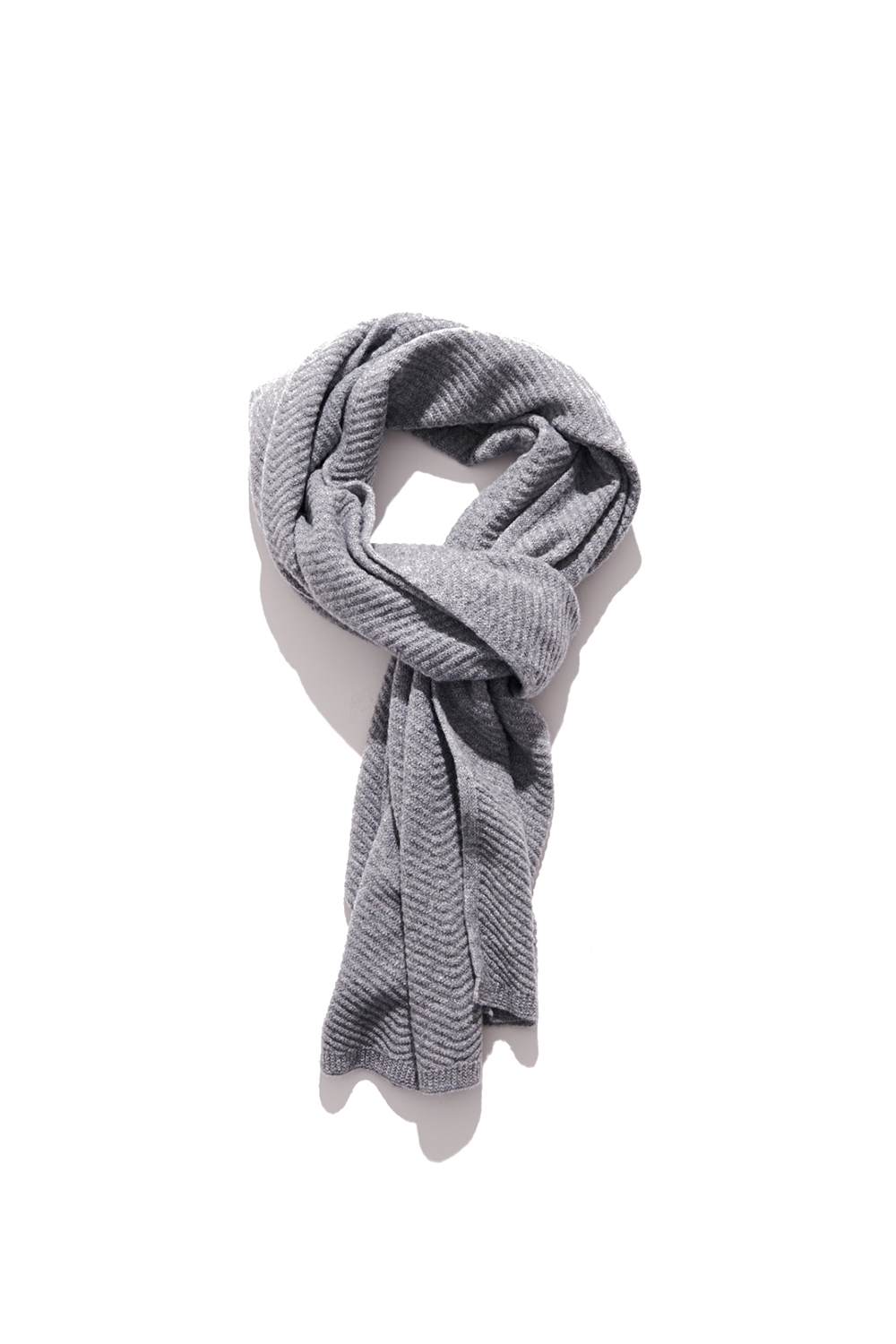 Premium pure cashmere100 whole-garment knitting shawl and scarf - Light gray